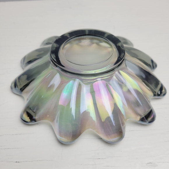 Vintage Federal Glass Smokey Purple Iridescent Carnival Glass Bon Bon Bowl - Picture 8 of 13